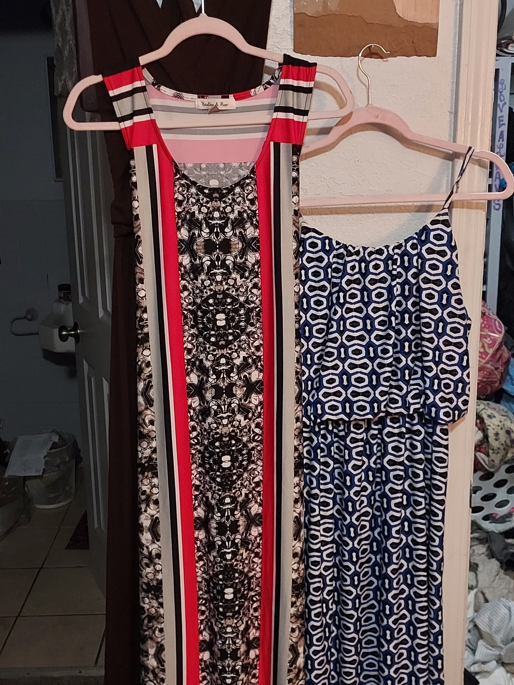 Magic Strapless Maxi Dress in Black, White & Red